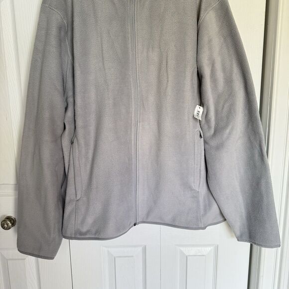 Men Fleece Sweater Jacket Gray Size 2XL Full Zip Polar - Picture 16 of 16